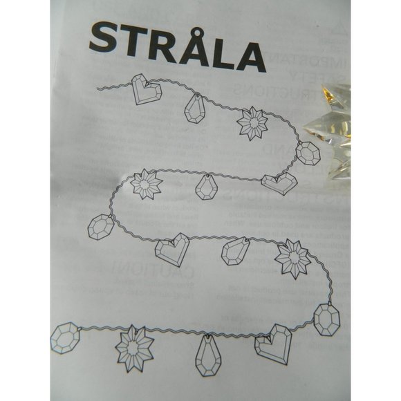 Ikea Lights String Amber Gold 10ft Hearts, Diamonds, Snowflakes, Circles Lucite - Picture 10 of 16